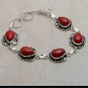 New coral sterling silver bracelet